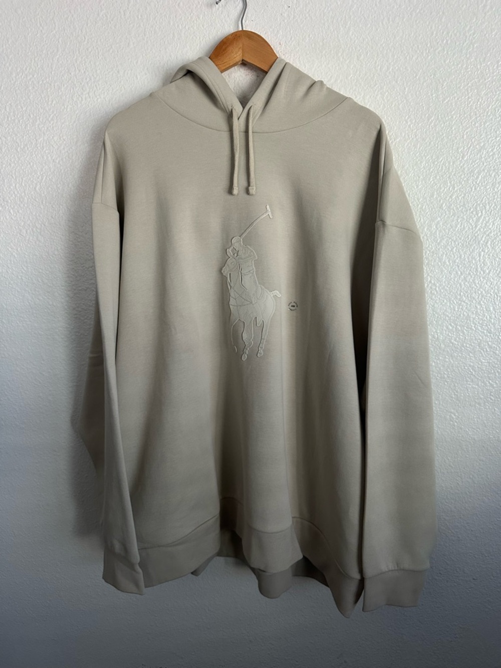 Polo Ralph Lauren Big Pony Leather Logo Knit Hoodie Bleecker Big & Tall Size 4XB